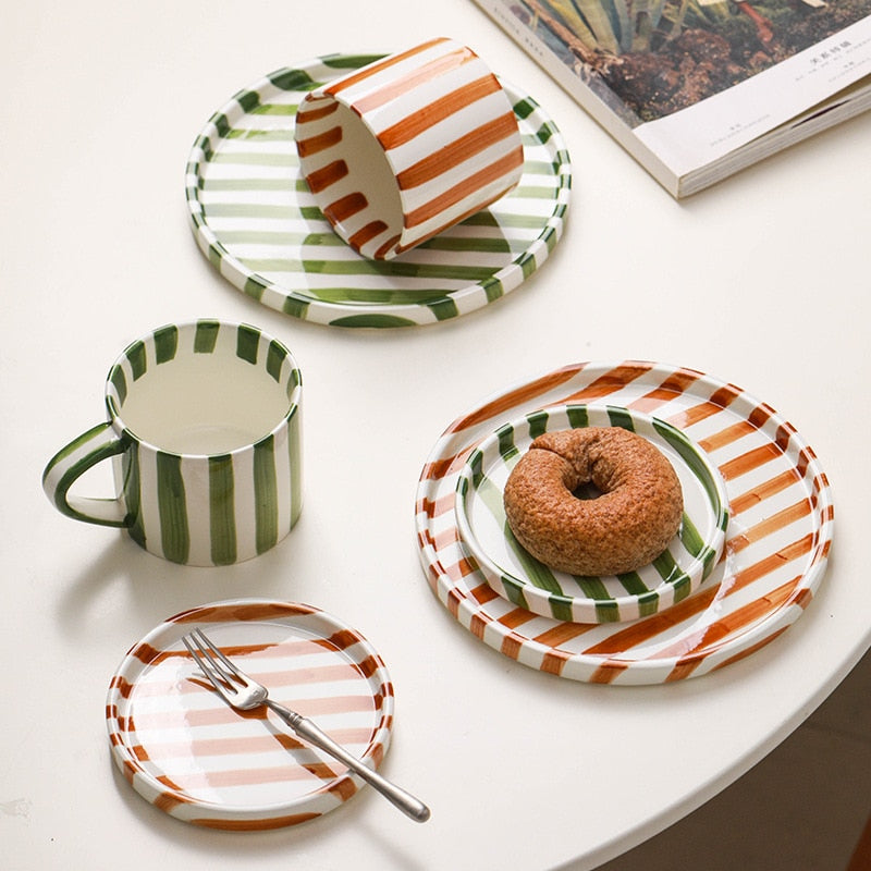 Bari Striped Coffee Mug Set