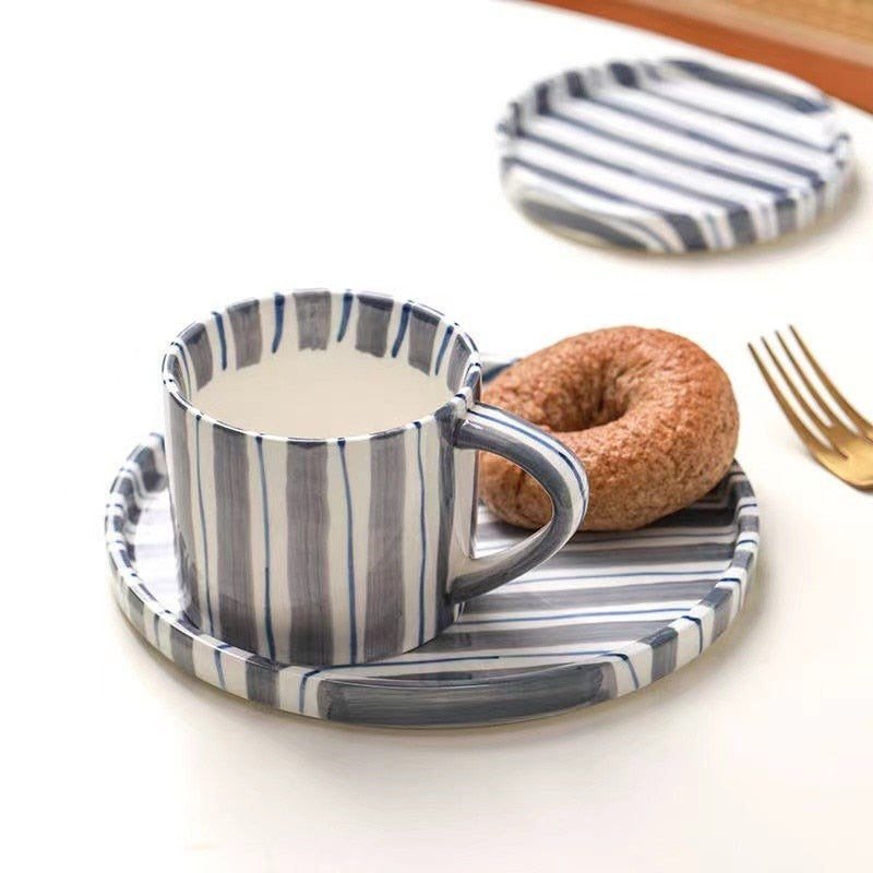 Bari Striped Coffee Mug Set